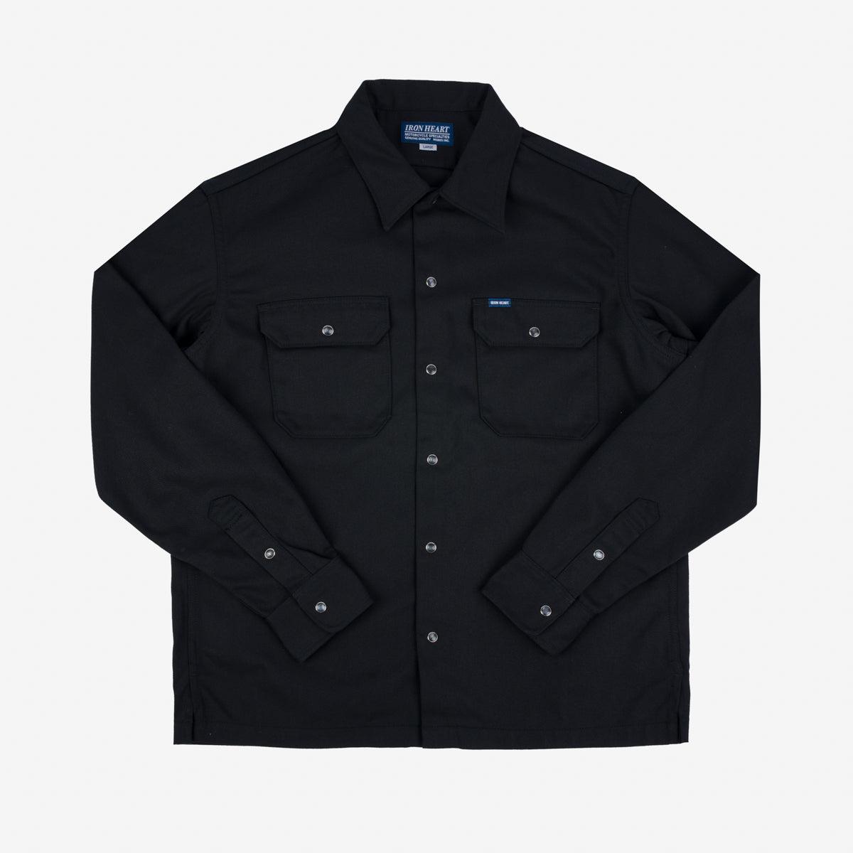 Image showing the IHSH-364-BLK - 11oz T/C Mechanic Shirt - Black which is a Shirts described by the following info Iron Heart, Released, Shirts, Tops and sold on the IRON HEART GERMANY online store