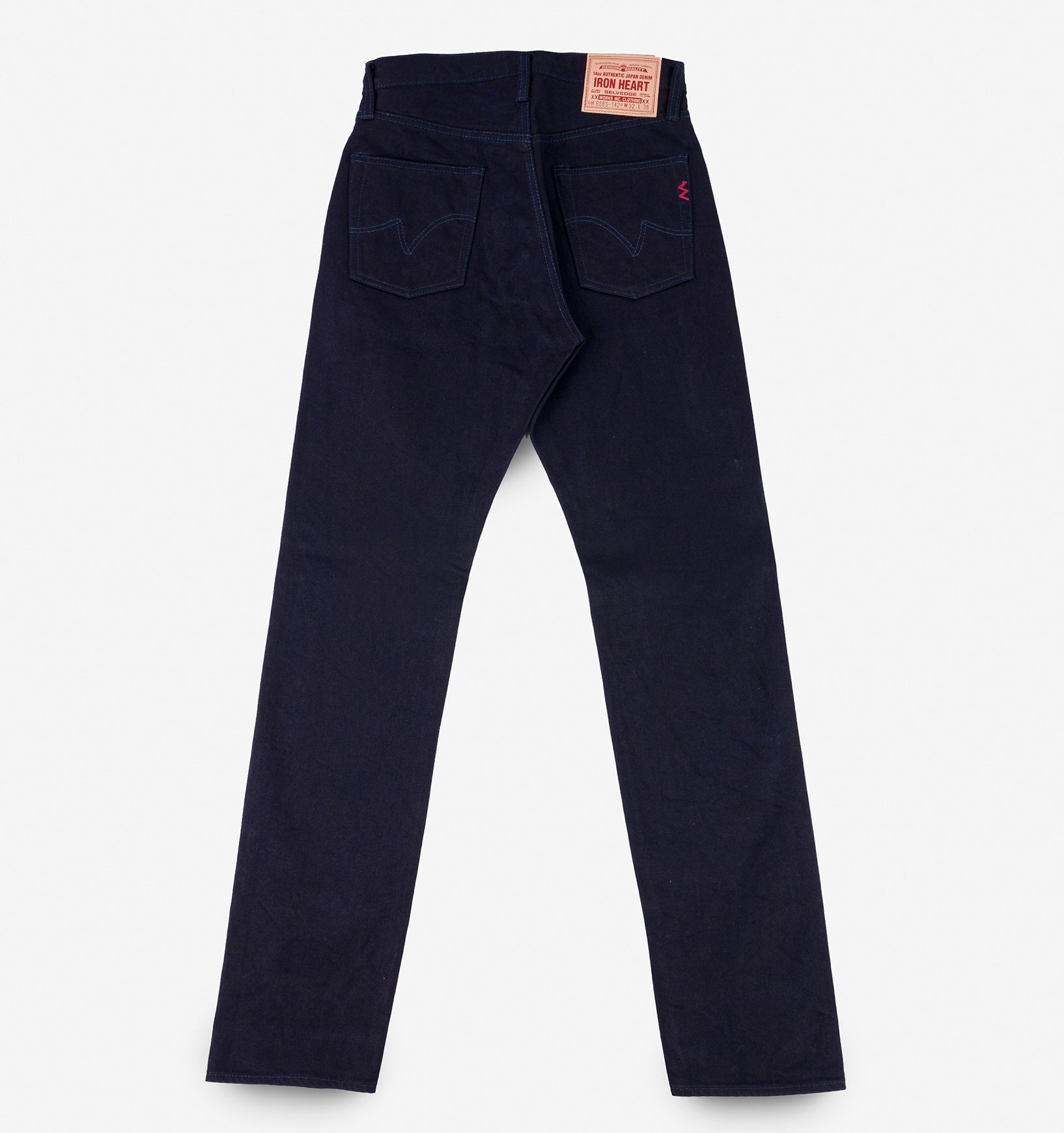 IH-888S-14II - 14oz Selvedge Denim Medium/High Rise Tapered Jeans - Indigo/Indigo