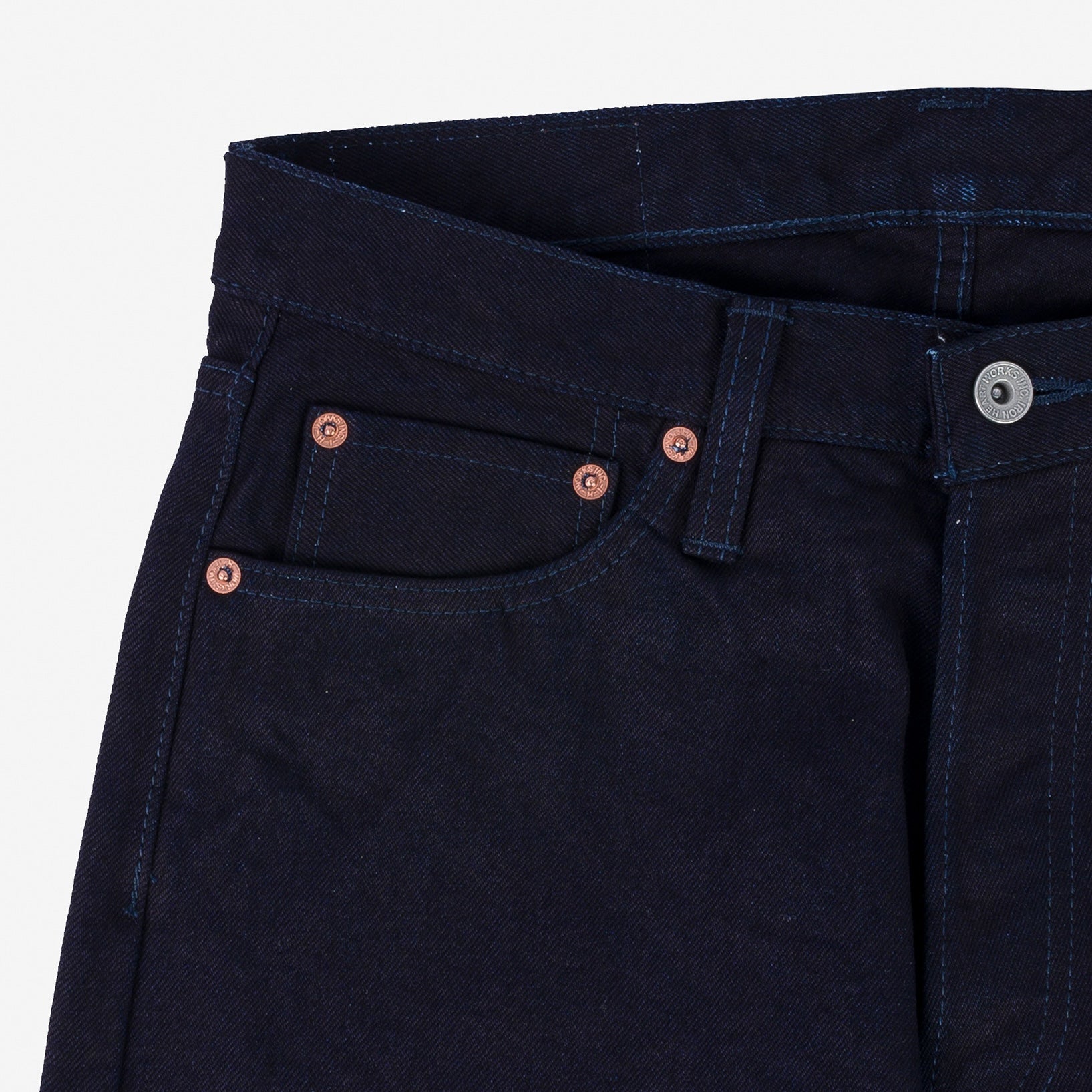 IH-888S-14II - 14oz Selvedge Denim Medium/High Rise Tapered Jeans - Indigo/Indigo
