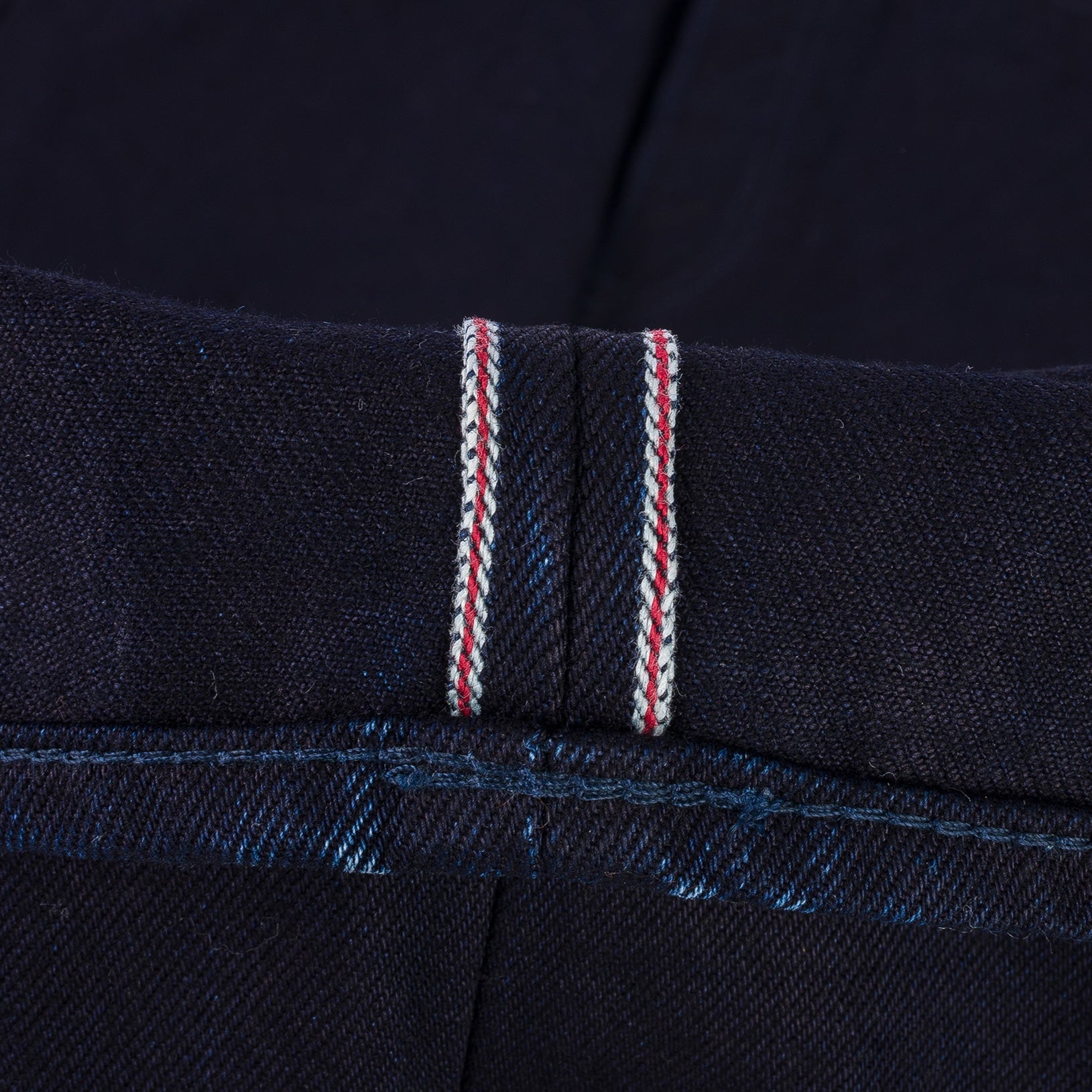 IH-888S-14II - 14oz Selvedge Denim Medium/High Rise Tapered Jeans - Indigo/Indigo