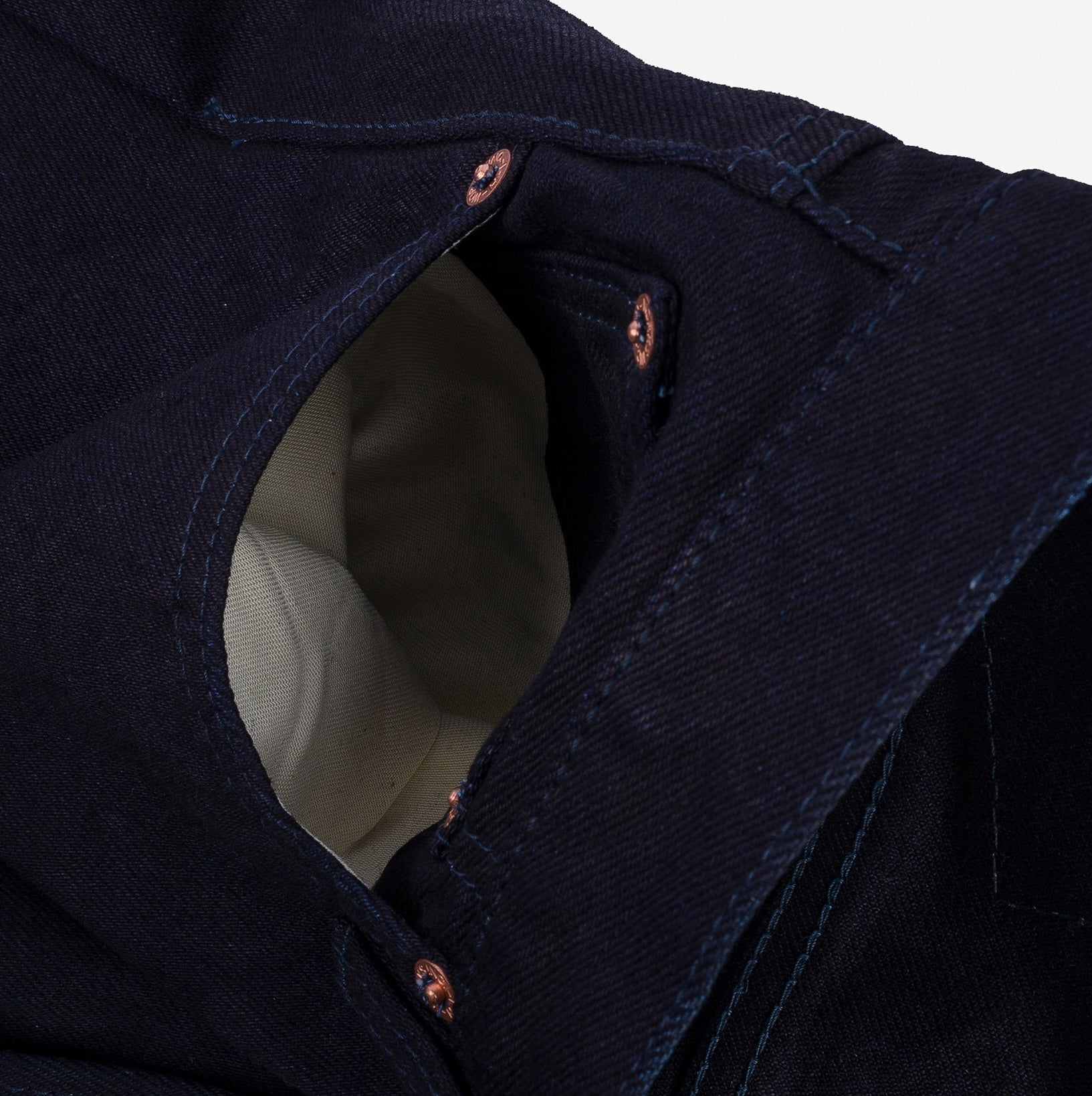 IH-888S-14II - 14oz Selvedge Denim Medium/High Rise Tapered Jeans - Indigo/Indigo