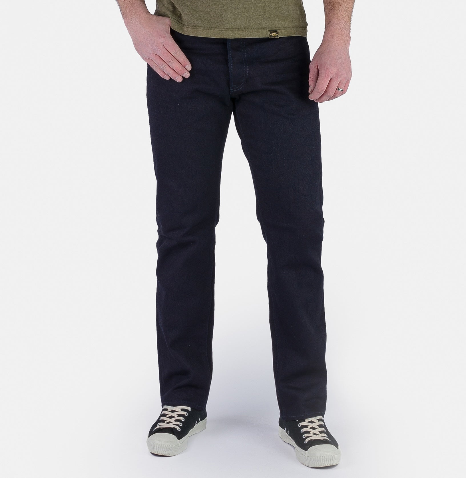 IH-888S-14II - 14oz Selvedge Denim Medium/High Rise Tapered Jeans - Indigo/Indigo