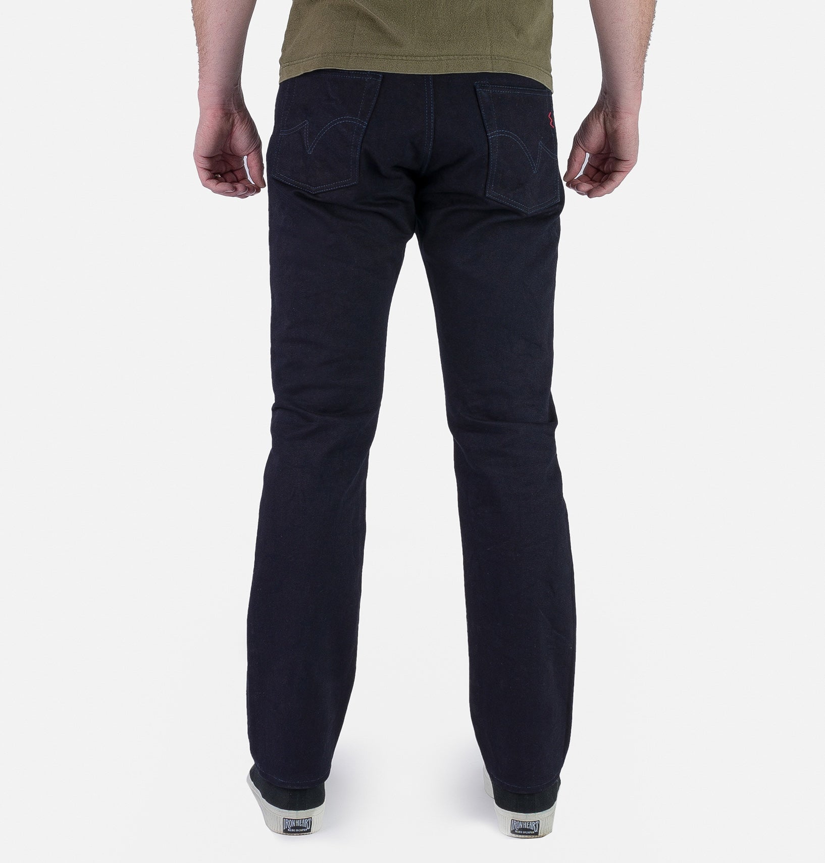 IH-888S-14II - 14oz Selvedge Denim Medium/High Rise Tapered Jeans - Indigo/Indigo