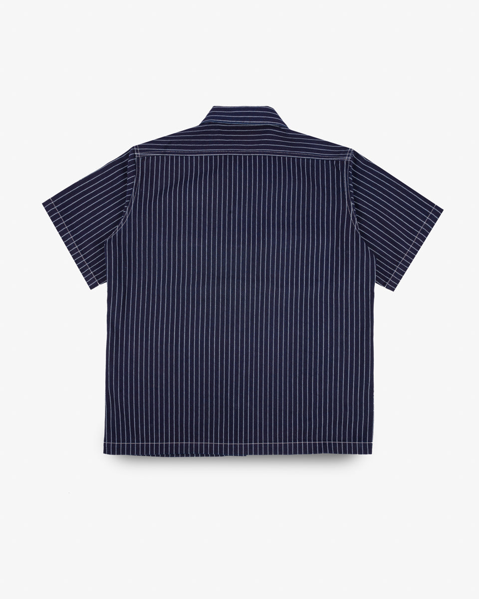 IHSH-416-IND - 10oz Wabash Short Sleeved Mechanic Shirt - Indigo