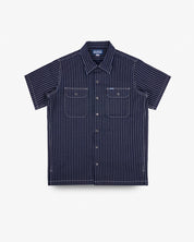 IHSH-416-IND - 10oz Wabash Short Sleeved Mechanic Shirt - Indigo