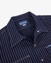 IHSH-416-IND - 10oz Wabash Short Sleeved Mechanic Shirt - Indigo