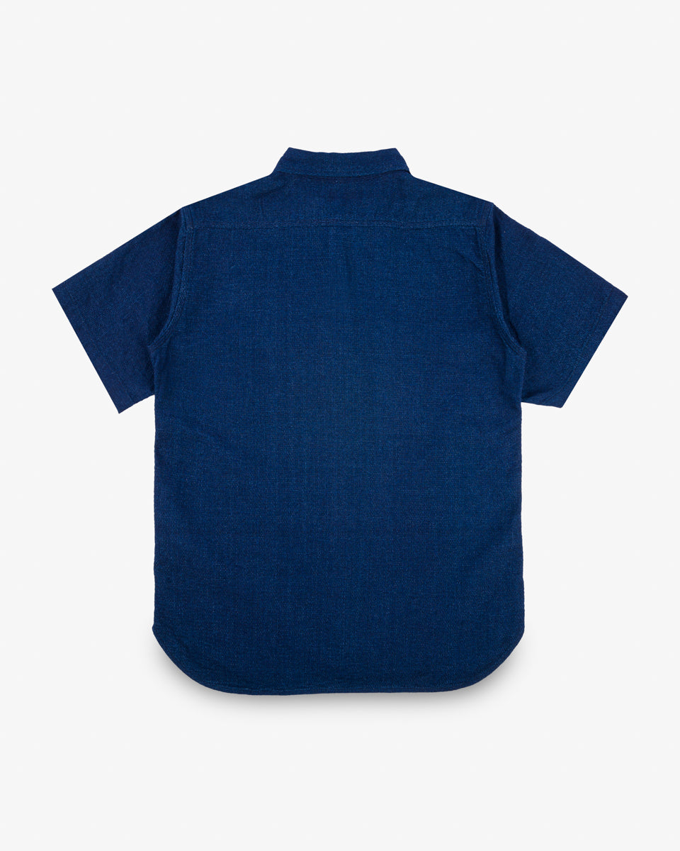 IHSH-417-IND - 5oz Double Gauze Short Sleeved Work Shirt - Indigo