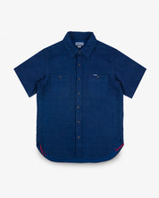 IHSH-417-IND - 5oz Double Gauze Short Sleeved Work Shirt - Indigo