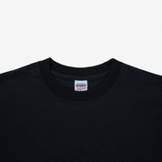 IHTB-11-BLK - 7.5oz Cotton Long-Sleeved Crew Neck - Black with striped arms