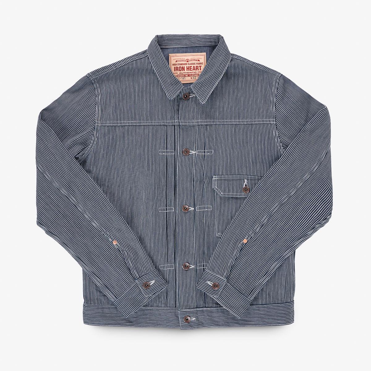 IHJ-141-IND - 10.5oz Narrow Stripe Hickory Type I - Indigo