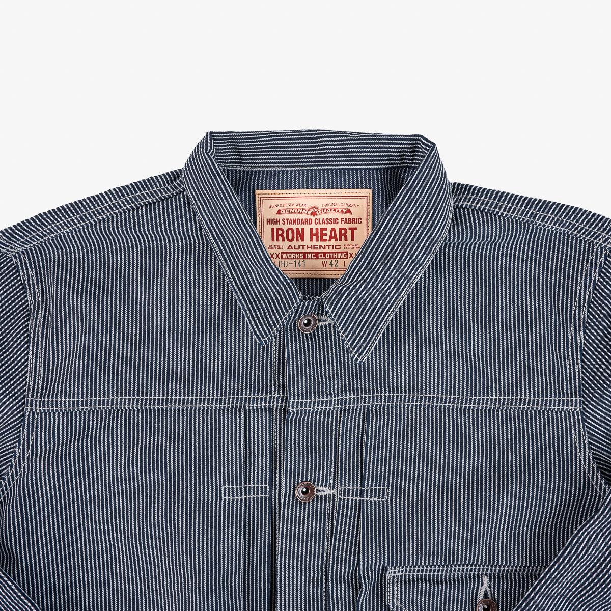IHJ-141-IND - 10.5oz Narrow Stripe Hickory Type I - Indigo