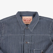 IHJ-141-IND - 10.5oz Narrow Stripe Hickory Type I - Indigo