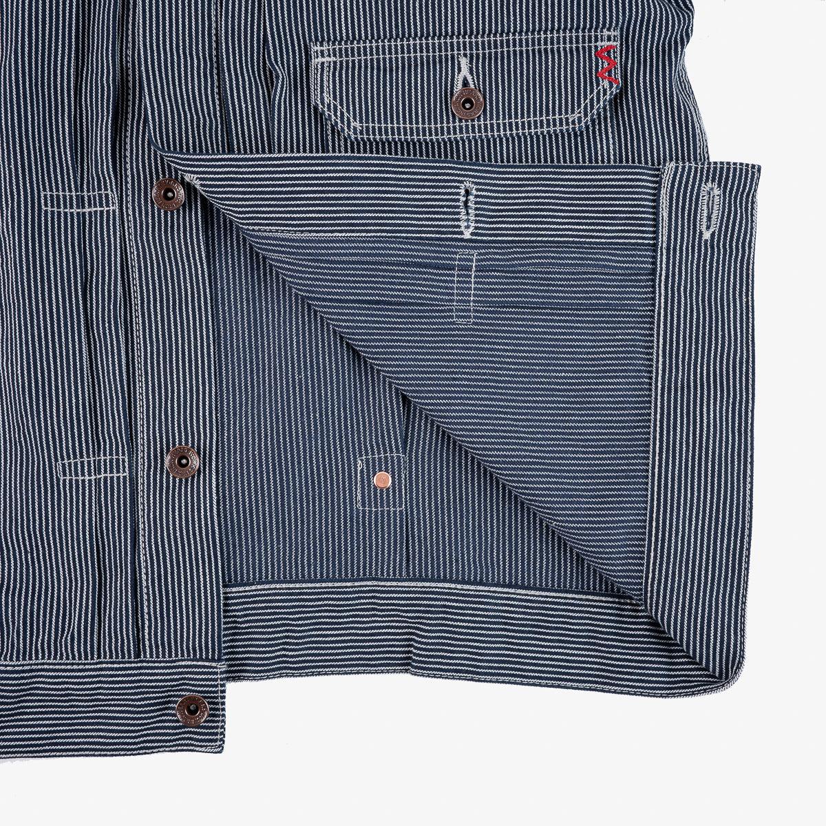 IHJ-141-IND - 10.5oz Narrow Stripe Hickory Type I - Indigo