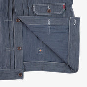IHJ-141-IND - 10.5oz Narrow Stripe Hickory Type I - Indigo