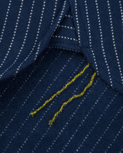 IHSH-402-NAV - Ultra Heavy Flannel Chalk Stripe Work Shirt - Navy