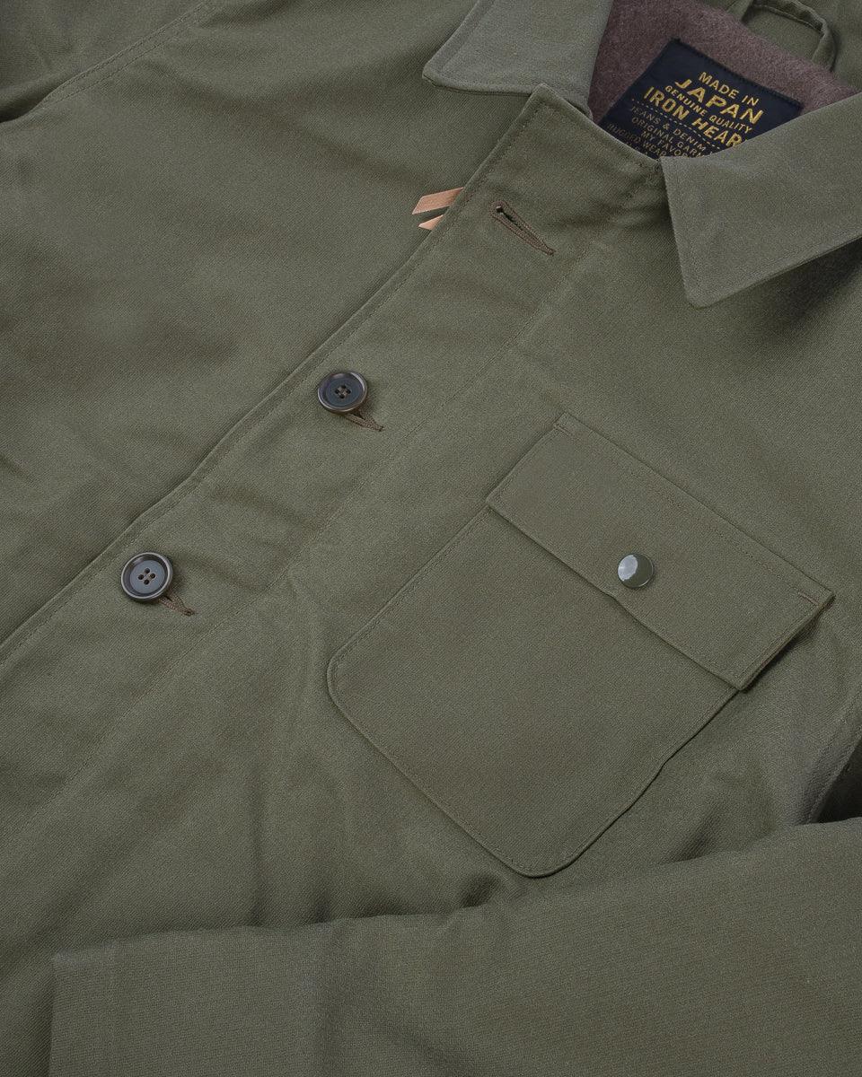 IHM-45-GRN - Oiled Whipcord A2 Deck Jacket - Army Green