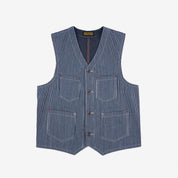 IHV-47-IND - 10.5oz Narrow Stripe Hickory Work Vest - Indigo