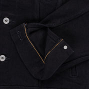 IH-526-SBG - 21oz Selvedge Denim Type III Jacket - Superblack (Fades To Grey)
