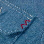 Image showing the IHSH-388-BLU - 4oz Short Sleeved Summer Shirt - Blue which is a Shirts described by the following info SS24 and sold on the IRON HEART GERMANY online store