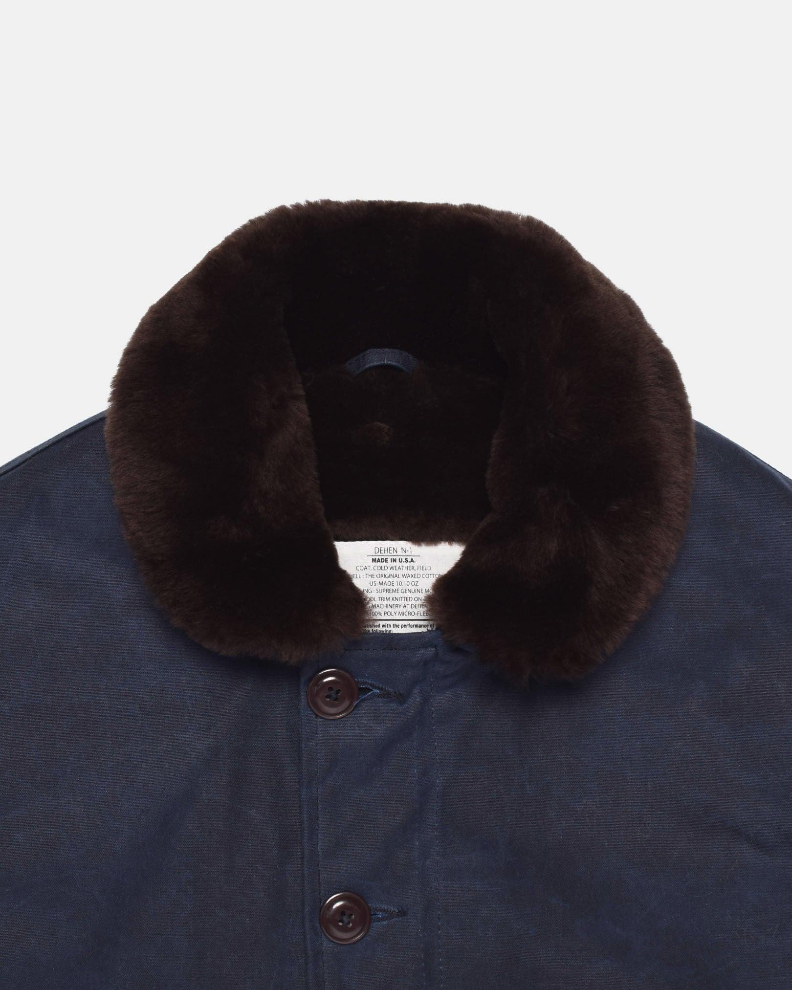 DE-N1-US-NAV - Dehen 1920 Waxed Canvas N-1 Deck Jacket - Navy