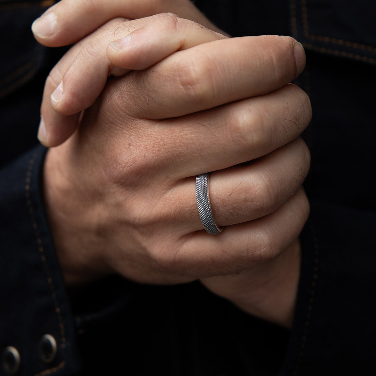 GA-SPACER-RING-GB - GOOD ART HLYWD Spacer Ring Goosebumps - Sterling Silver