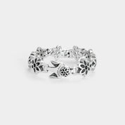 GA-MODEL-10-CUTOUT-4A - GOOD ART HLYWD Model 10 Cutout Rosette Bracelet 4A - Sterling Silver