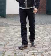 IH-634S-142OD - 14oz Selvedge Denim Straight Cut Jeans - Indigo Overdyed Black