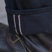 IH-634S-SB - 21oz Selvedge Denim Straight Cut - Superblack Non-Fade