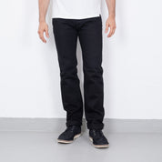 IH-666S-SBG - 21oz Selvedge Denim Slim Straight Jeans - Superblack (Fades To Grey)