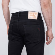 IH-666S-SBG - 21oz Selvedge Denim Slim Straight Jeans - Superblack (Fades To Grey)
