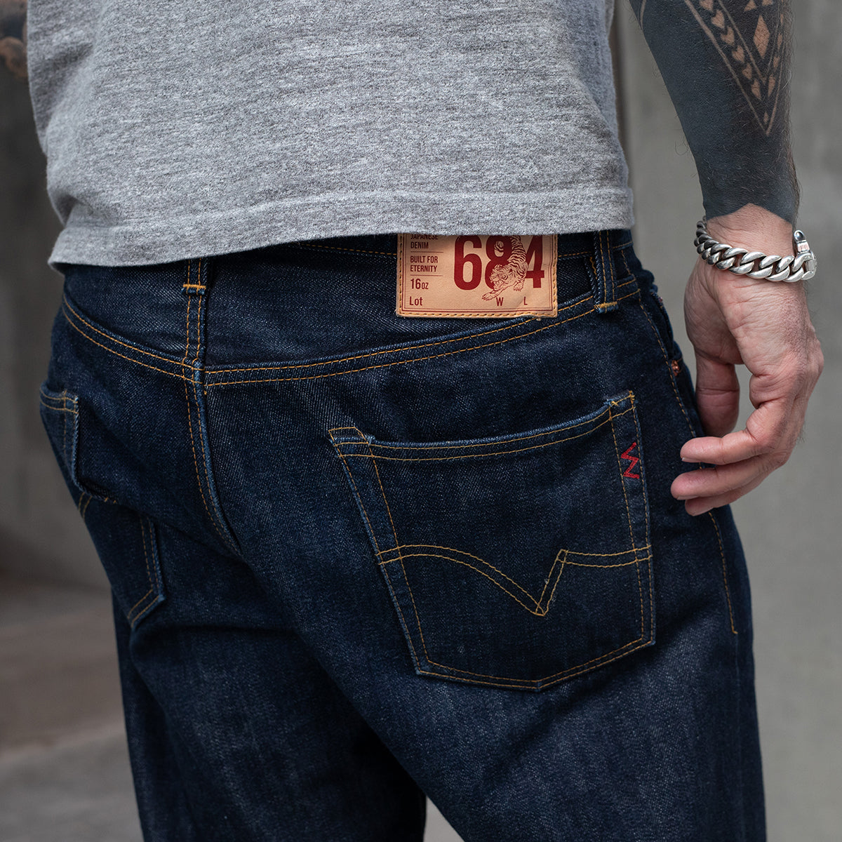 IH-684S-16-GER - Iron Heart Germany 16oz Vintage Selvedge Denim Relaxed Cut Jeans - Indigo