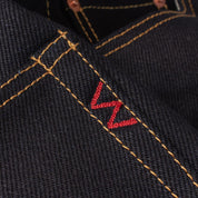 Image showing the IH-777-XHSib - 25oz Selvedge Denim Slim Tapered Cut Jeans - Indigo/Black which is a Jeans described by the following info 777, Bottoms, Iron Heart, Jeans, New, Released, Slim, Tappered and sold on the IRON HEART GERMANY online store