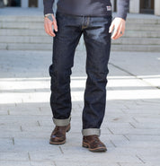 IH-888S-21 - 21oz Selvedge Denim Medium/High Rise Tapered Cut Jeans - Indigo