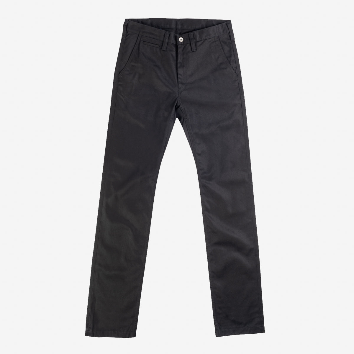 IH-721-BLK - 9oz Mercerised Selvedge Cotton Slim Tapered Chino - Black