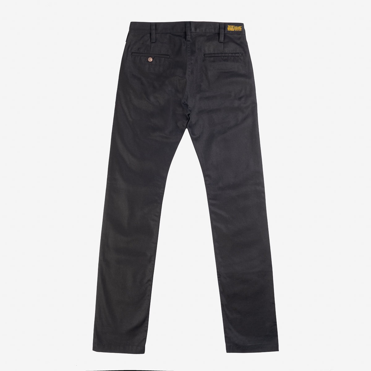 IH-721-BLK - 9oz Mercerised Selvedge Cotton Slim Tapered Chino - Black