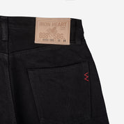 IH-888S-SBG - 21oz Selvedge Denim Medium/High Rise Tapered Jeans - Superblack (Fades To Grey)