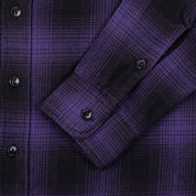 IHSH-265-PUR - Ultra Heavy Flannel Ombré Check Work Shirt - Purple/Black