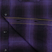 IHSH-265-PUR - Ultra Heavy Flannel Ombré Check Work Shirt - Purple/Black