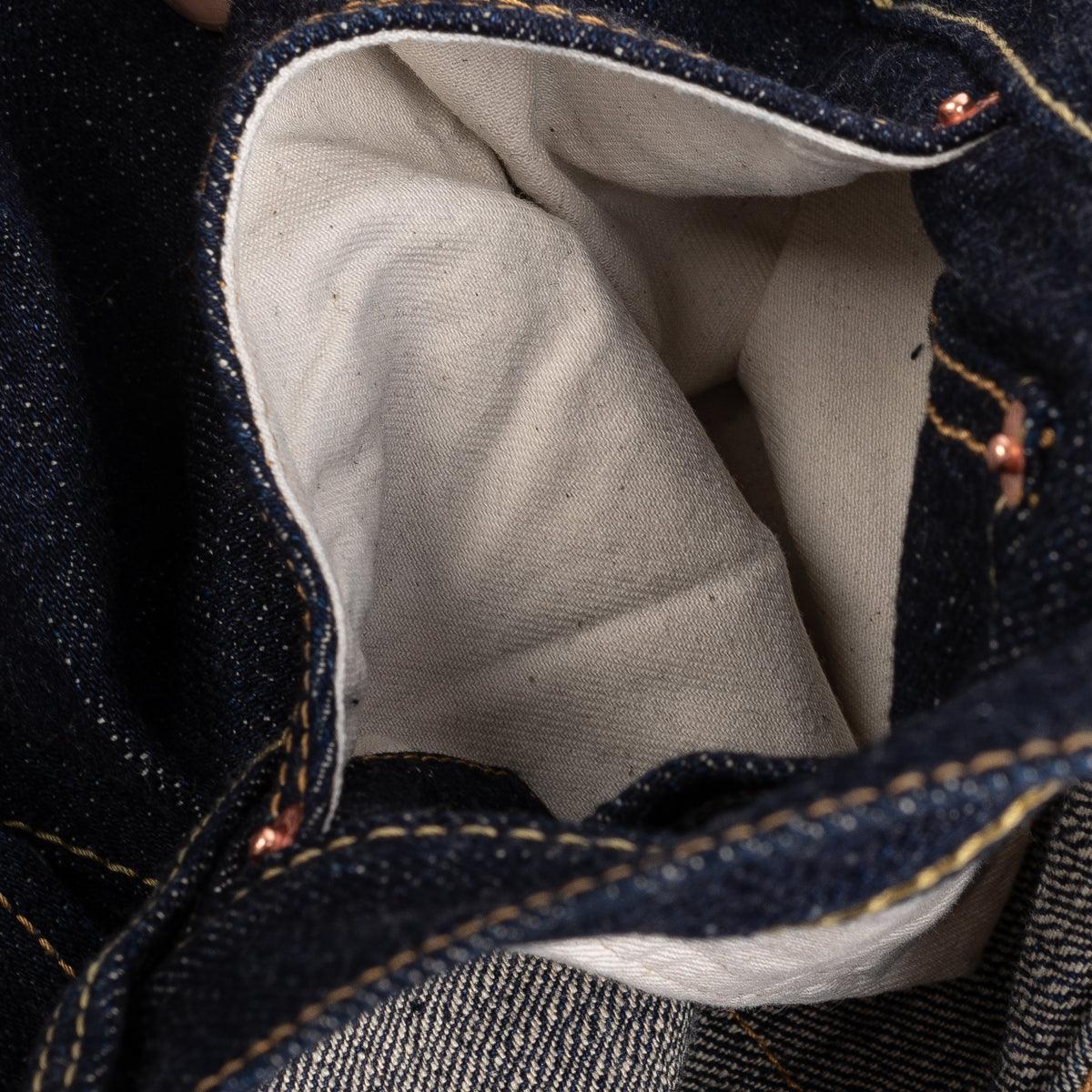 IH-888S-18 - 18oz Vintage Selvedge Denim Medium/High Rise Tapered Cut Jeans - Indigo