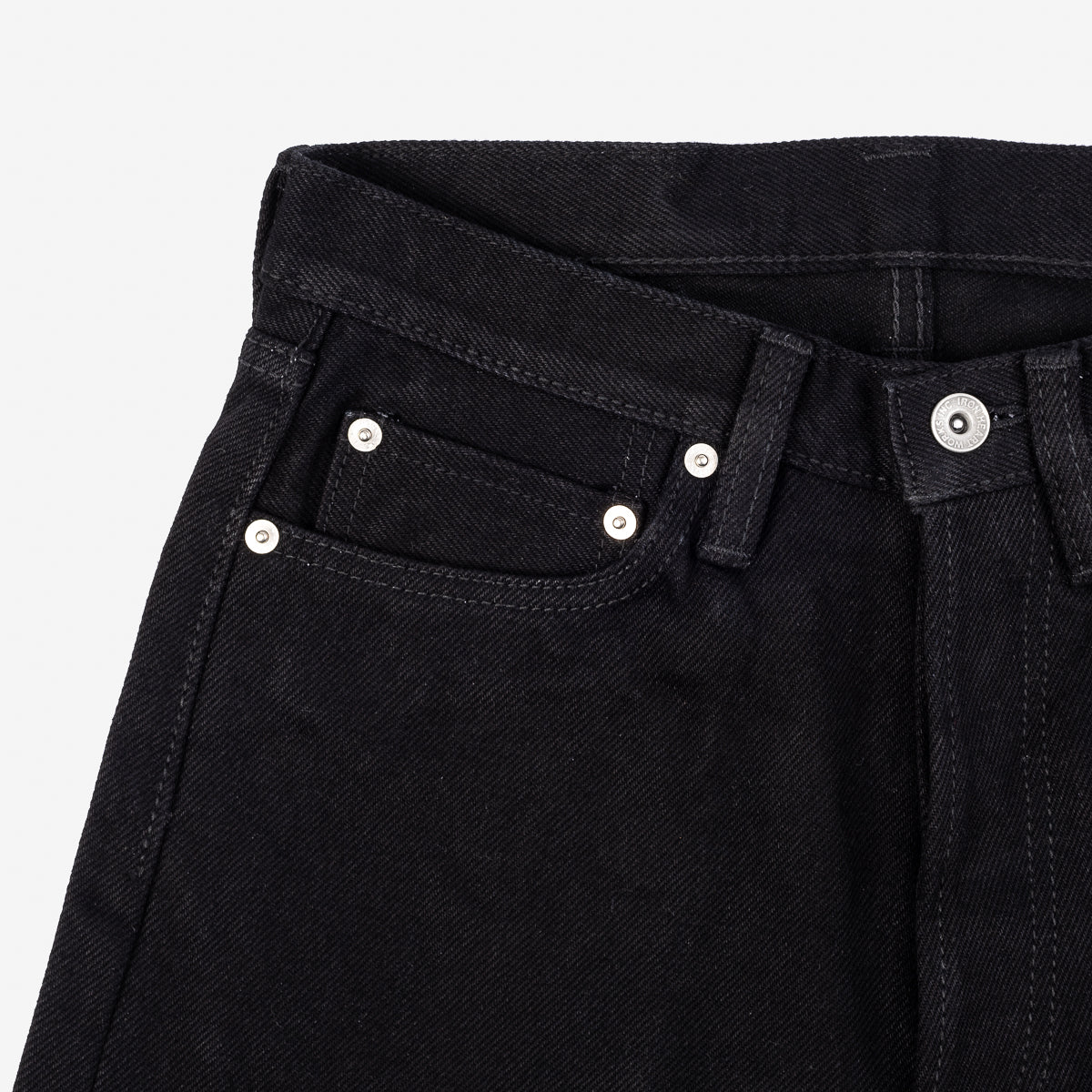 IH-888S-SBG - 21oz Selvedge Denim Medium/High Rise Tapered Jeans - Superblack (Fades To Grey)