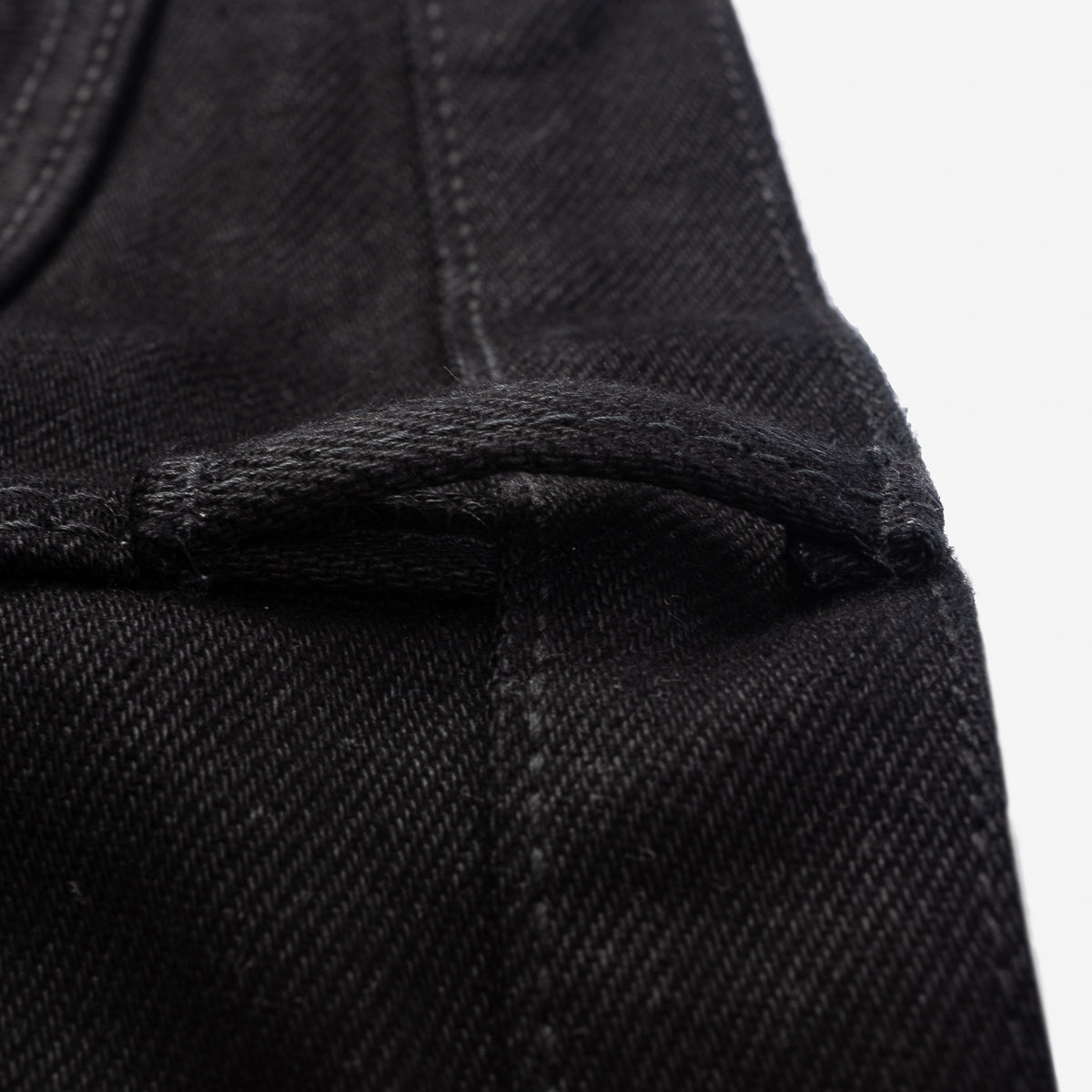 IH-888S-SBG - 21oz Selvedge Denim Medium/High Rise Tapered Jeans - Superblack (Fades To Grey)