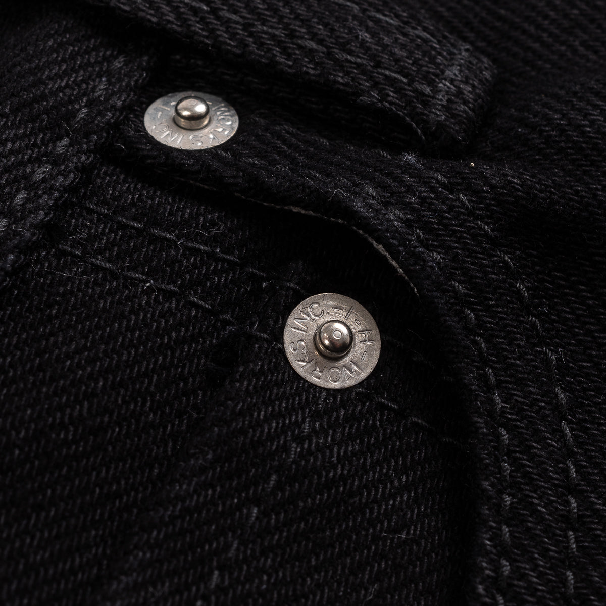 IH-888S-SBG - 21oz Selvedge Denim Medium/High Rise Tapered Jeans - Superblack (Fades To Grey)