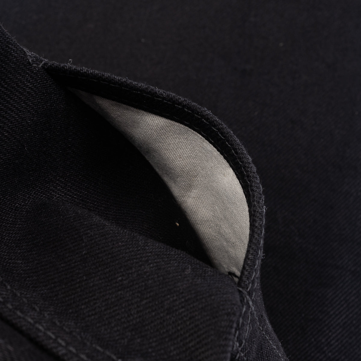 IH-888S-SBG - 21oz Selvedge Denim Medium/High Rise Tapered Jeans - Superblack (Fades To Grey)