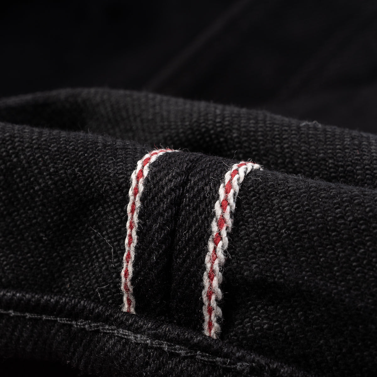 IH-888S-SBG - 21oz Selvedge Denim Medium/High Rise Tapered Jeans - Superblack (Fades To Grey)