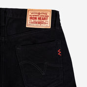 IH-888S-142BB - 14oz Selvedge Denim Medium/High Rise Tapered Jeans - Black/Black