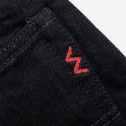 IH-888S-142BB - 14oz Selvedge Denim Medium/High Rise Tapered Jeans - Black/Black