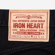 IH-888S-142BB - 14oz Selvedge Denim Medium/High Rise Tapered Jeans - Black/Black