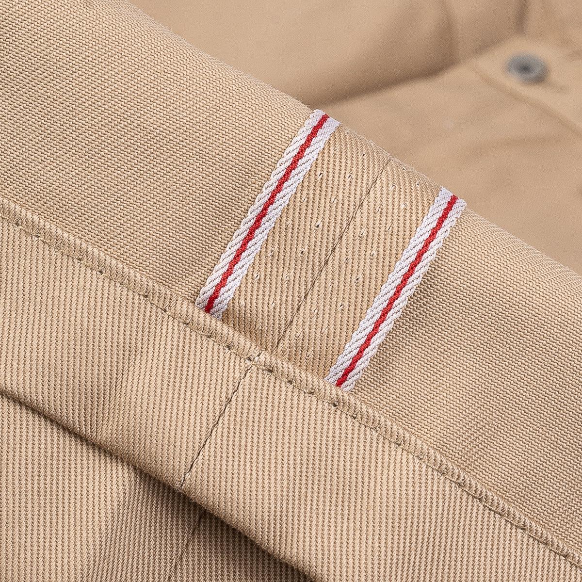 IH-717-KHA - 9oz Mercerised Selvedge Cotton Chinos - Khaki