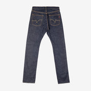 Image showing the IH-555S-18 - 18oz Vintage Selvedge Denim Slim Cut Jeans Indigo which is a Jeans described by the following info 555, Bottoms, Iron Heart, Released, Slim and sold on the IRON HEART GERMANY online store