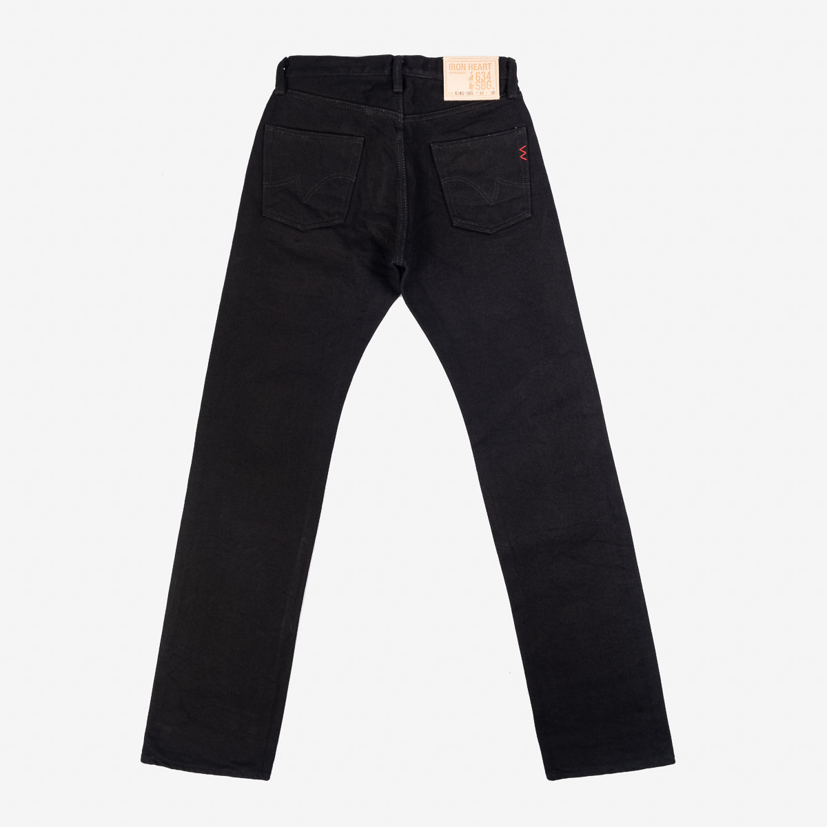 IH-634S-SBG - 21oz Selvedge Denim Straight Cut Jeans - Superblack (Fades To Grey)